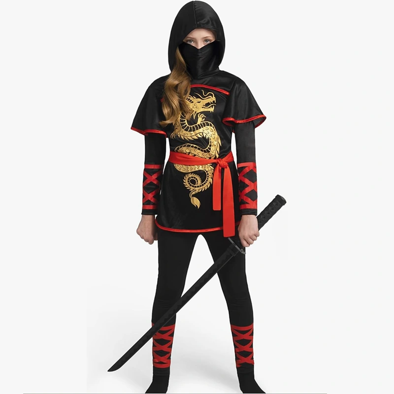 Cosplay Convention Strak Ninja-kostuum met capuchon voor meisjes