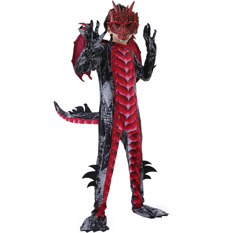 Kids Dragon Role Play Costume With Adjustable Fastenings